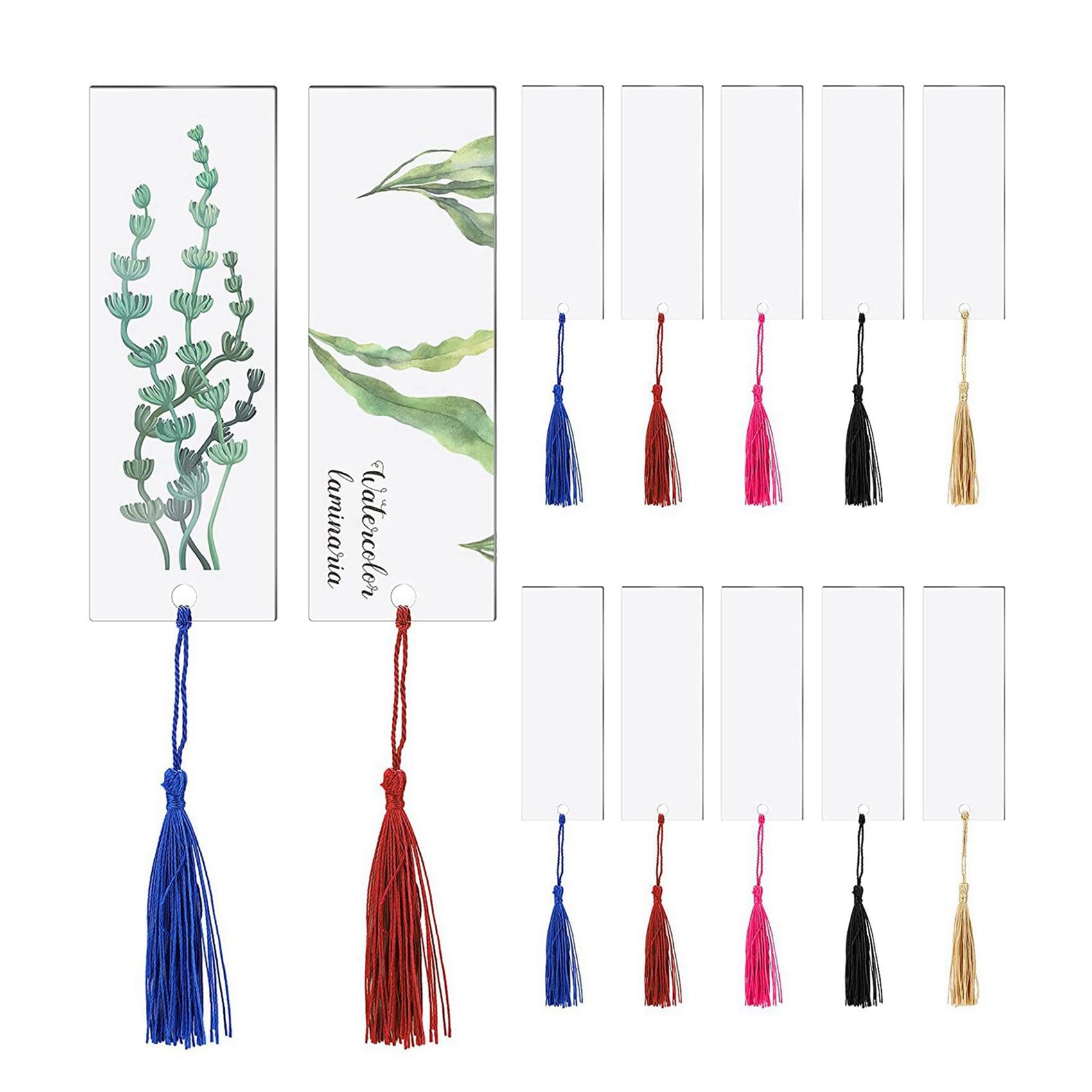 120 PZ Segnalibro Acrilico Vuoto Trasparente DIY Non Mini Book Markers con Nappe Colorate per Ornamenti Artigianali DIY
