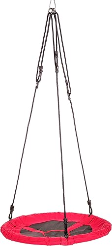 Jack and June Columpio redondo rojo de 30 pulgadas de diámetro que soporta hasta 300 libras de swing