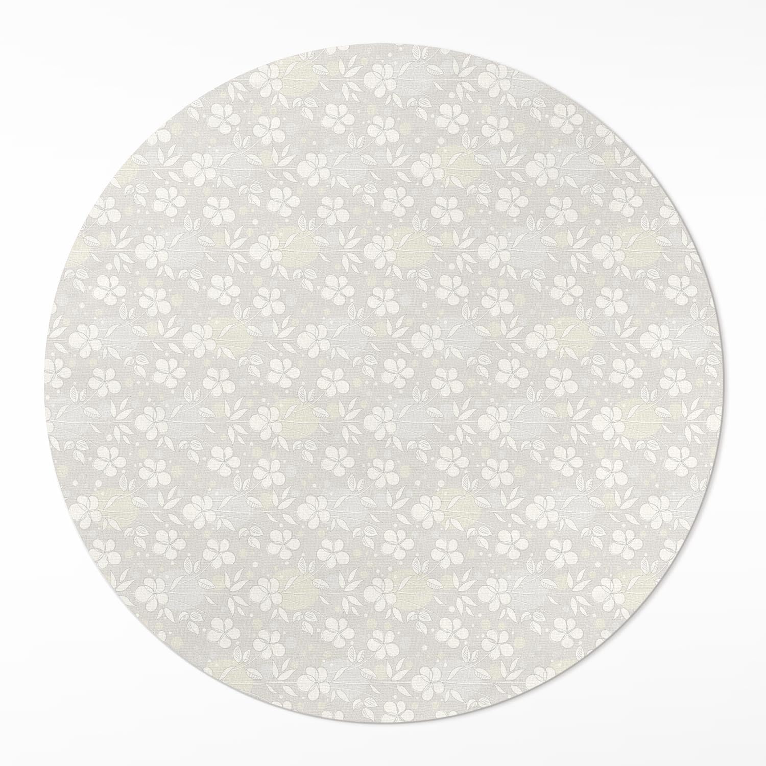 Tapis Vinyle Rond ø150 cm Prairie des Champs pour Sol de Cuisine et Salon