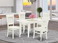 Vista 31 de East West Furniture NFVA3-BLK-C - Juego de comedor de 3 piezas que contiene una mesa de comedor rectangular con hojas de mariposa y 2 sillas