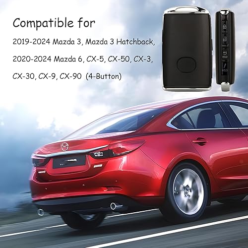 Miniatura 3 de Funda para llavero compatible con Mazda (2020-2024), Mazda 3, Mazda 3 Hatchback, Mazda 6, CX-3, CX-30, CX-5, CX-50, CX-9, CX-90 2020-2024 (4