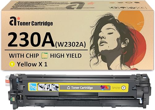 230A Toner Cartridges Replacement for HP 230A W2300A W2301A W2303A W2302A Toner Cartridge Compatible for HP Color LaserJet Pro 4203dw 4203dn MFP 4303dw Printers, 1 Yellow