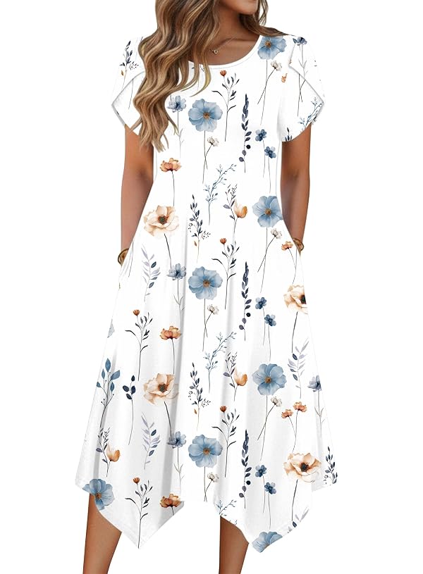 Zeagoo Hawaiian Plus Size Beach Dresses for Women Sundresses for Fall White by Zeagoo - Used condition - US$25.63