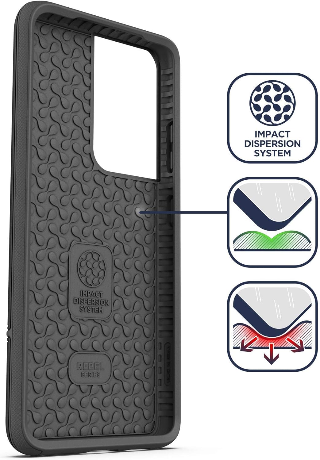 Encased Rebel Series Designed for Samsung Galaxy S21 Ultra Belt Clip Case (2021) Protective Heavy Duty Holster Phone Case - Black