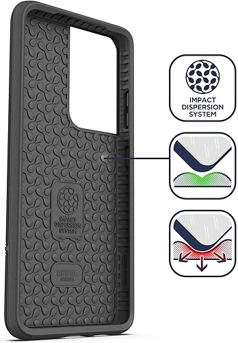 Miniatura 3 de ENCASED Rebel Series - Funda protectora resistente para Samsung Galaxy S21 Ultra, color negro (serie Rebel)