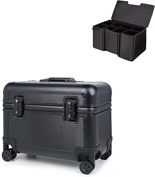 Full Aluminum Carry-On Rolling Camera Bag Case | Adjustable Dividers, Dual TSA Locks, Quick-Release Spinner Wheels,Hard Shell Photography Equipment suitcase with Handle