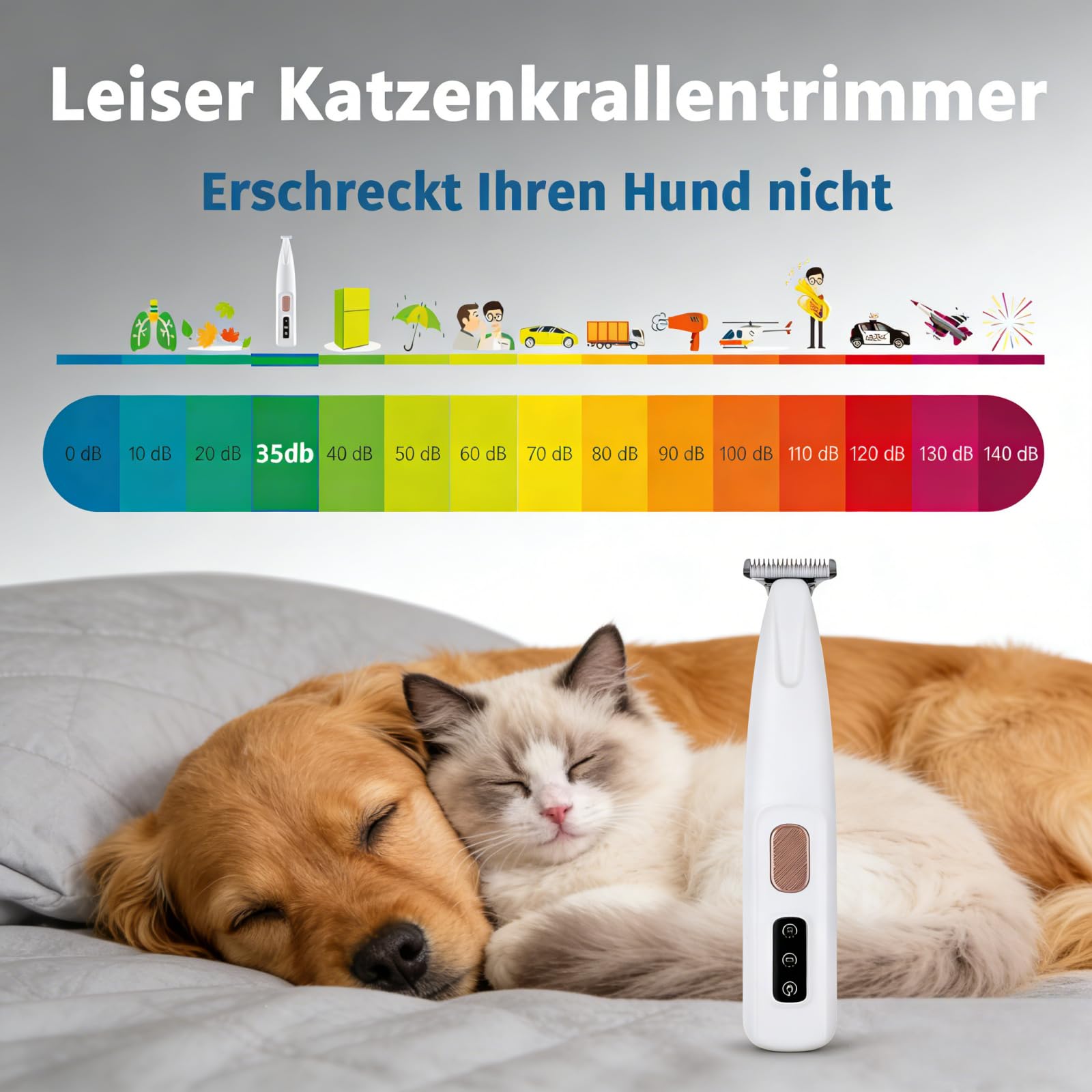 dr. Pfoten PawTrim Pro Krallenpflege-Trimmer – Leiser und präziser Trimmer für Hunde und Katzen. Schmerzlose Krallenpflege in Sekunden, wasserdichter Haarschneider für Haustiere