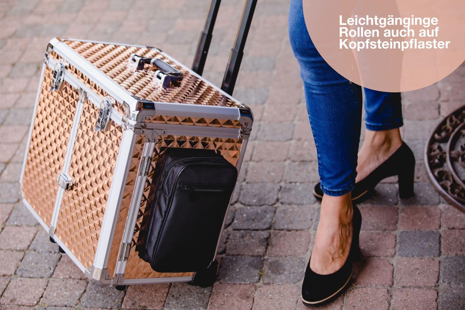 Fußpflegekoffer Mobile-Fußpflege, Glamour Rosagold | Leicht & Robust, Elegantes Design, Effiziente Organisation, Mühelose Mobilität, Perfekt für Fußpflegedienst und Hausbesuche