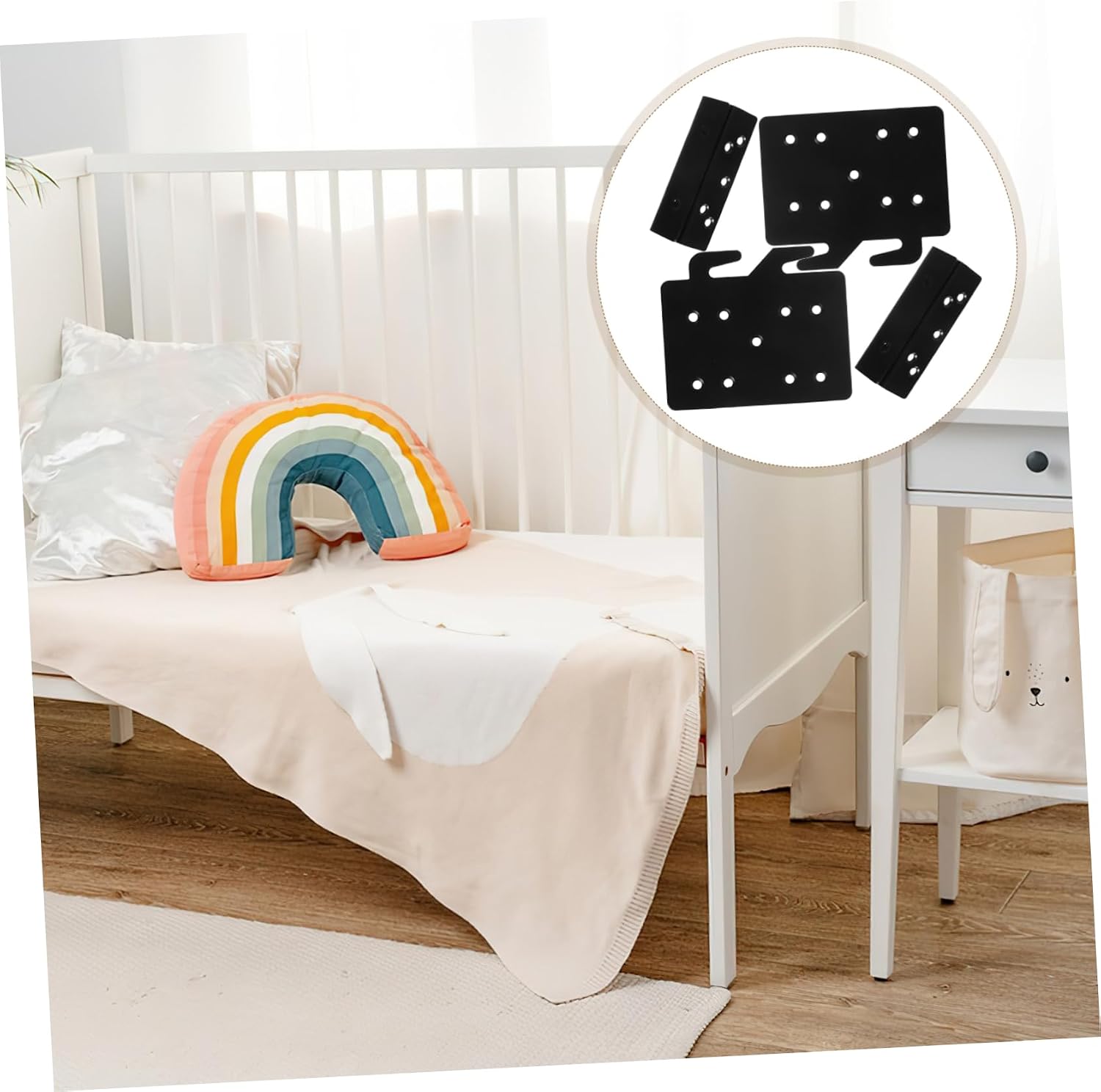 Headboard Attachment Kit Bed Rail Accessories 4pcs Iron Bed Frame Extenders Easy Install Feet