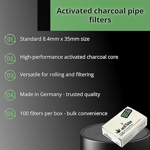 Miniatura 3 de actiTube Filtros de tubo de carbón activado – 0.331 in x 1.378 in – Se adapta a vástagos de tubo de 0.354 in – 100 unidades – Puntas de filtro de