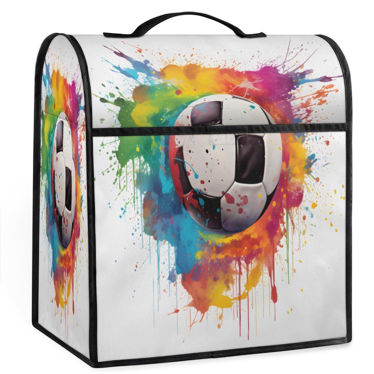 Coffee Maker Cover Colorful Soccer Kitchen Appliance Covers Small Appliance Covers Blender Cover Juicer Cover Dust Covers for Kitchen Appliances with Top Handle and Pockets,Washable,B607