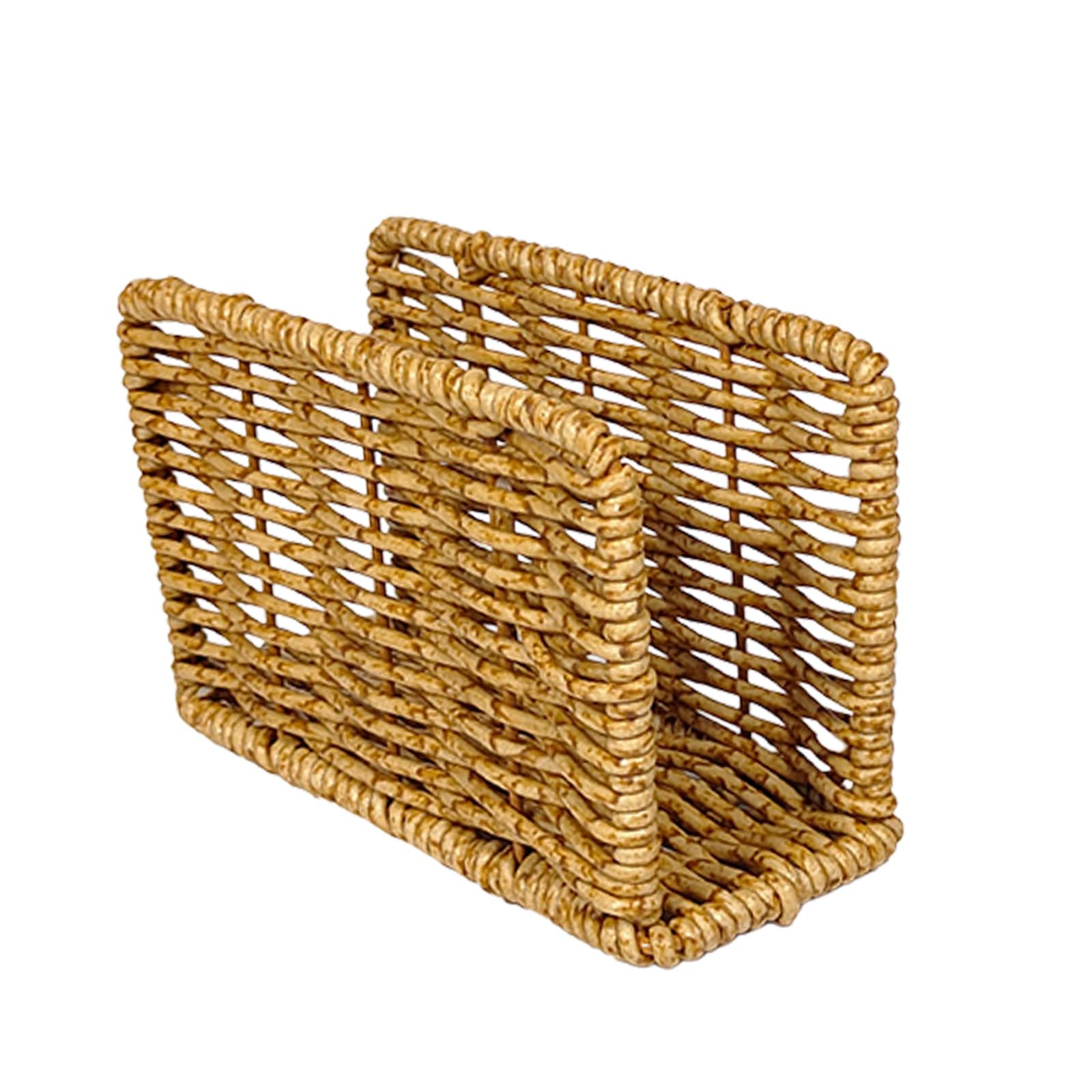 Whoasyst Rattans Napkin Holder Rustics Styles Space Saving NonSlip Vertical Dispenser, Desk Paper Towel Organizers Vintages Napkin Holder