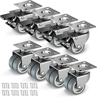 2" Caster Wheels Set of 8丨Total Height 2.86" 丨Total Capacity 880 lbs per 4