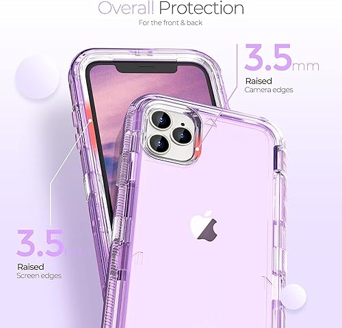 Miniatura 4 de ORIbox Funda para iPhone 15 Pro Max púrpura, protección contra caídas de grado militar de 10 pies, funda transparente resistente a prueba de golpes