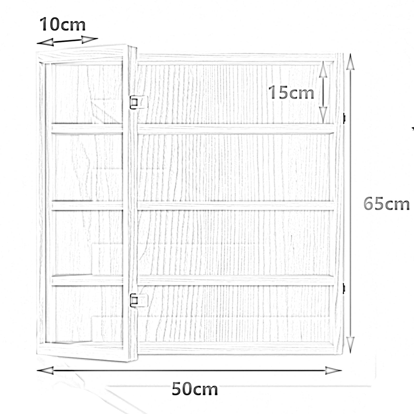 Vetrina in Legno a 7 Ripiani per Oggetti da Collezione, mensola a Muro per Giocattoli e curiosità, Ideale per casa, Soggiorno, Camera da Letto, Ufficio e Sala Giochi - 50x10x65 cm