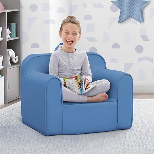 Miniatura 92 de Delta Children Cozee - Silla para niños de 18 meses en adelante, terciopelo de visón gris Terciopelo de visón gris,Azul,Gris