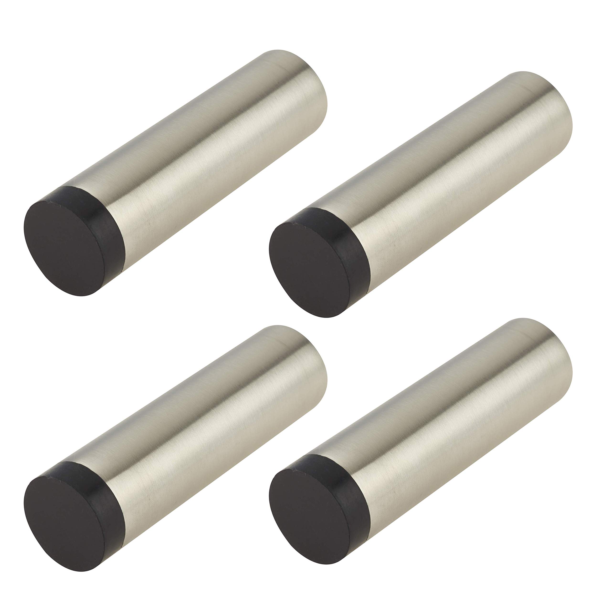 Eai Door Stop Wall Or Skirting Mounted Chunky Pattern Satin Stainless Steel 105Mm Projection Pack Of 4