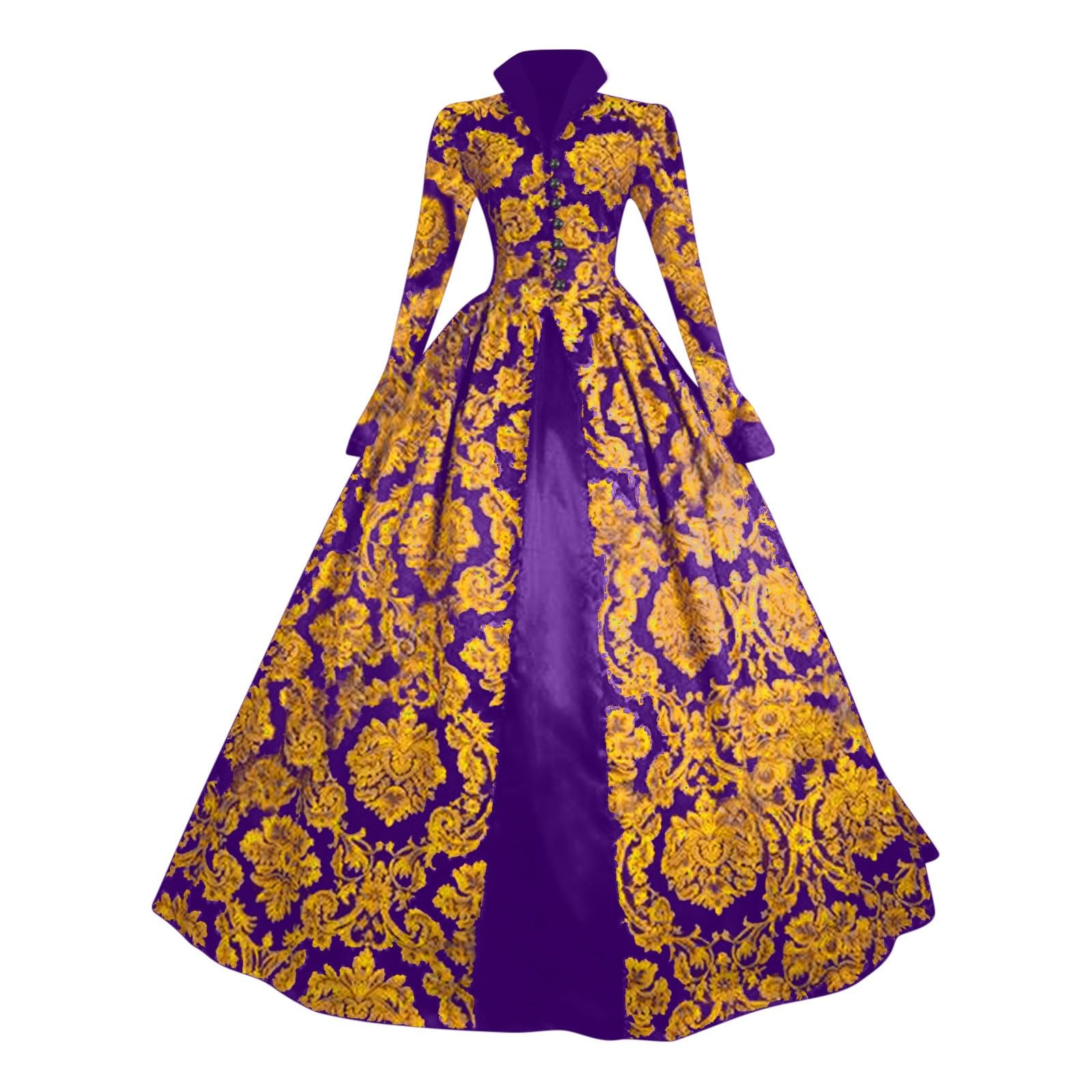Women's Medieval Renaissance Court Dress Vintage Square Neck Puff Sleeve Gown with Lace Embroidery. Elegant Ball Gown for Themed Parties Cosplay & Theatre Royal Performance Costume Pirate Steampunk 5x