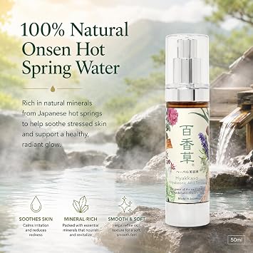 Acne Serum Hyaluronic acid Moisturizer, Oil Free HerbalJapanese Skin Care for Face, Nature Onsen Spring Water, Men Women Teens Hyakkaso | 1.7fl Oz 50ml