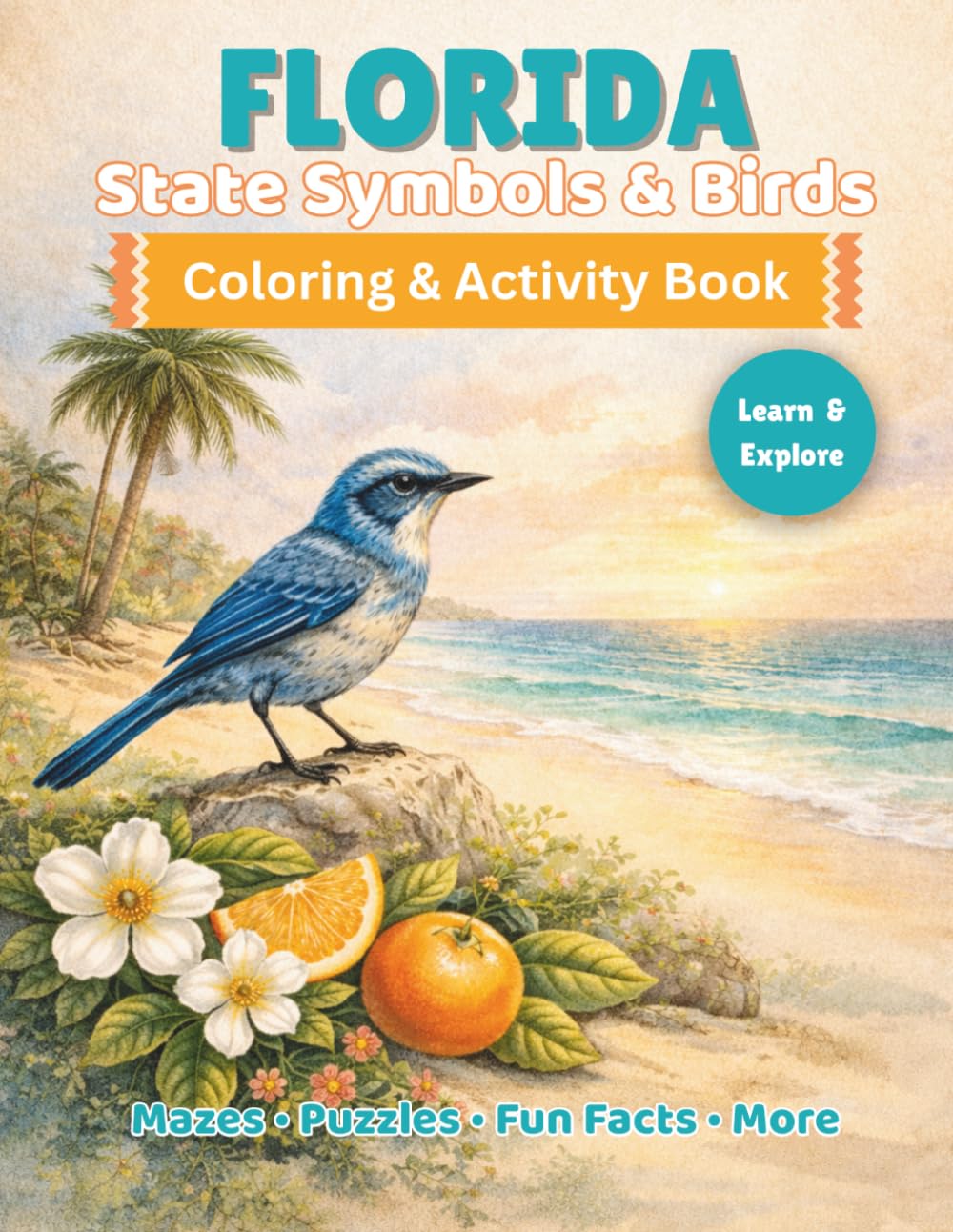 Florida State Symbols & Birds: Coloring & Activity Book for Kids