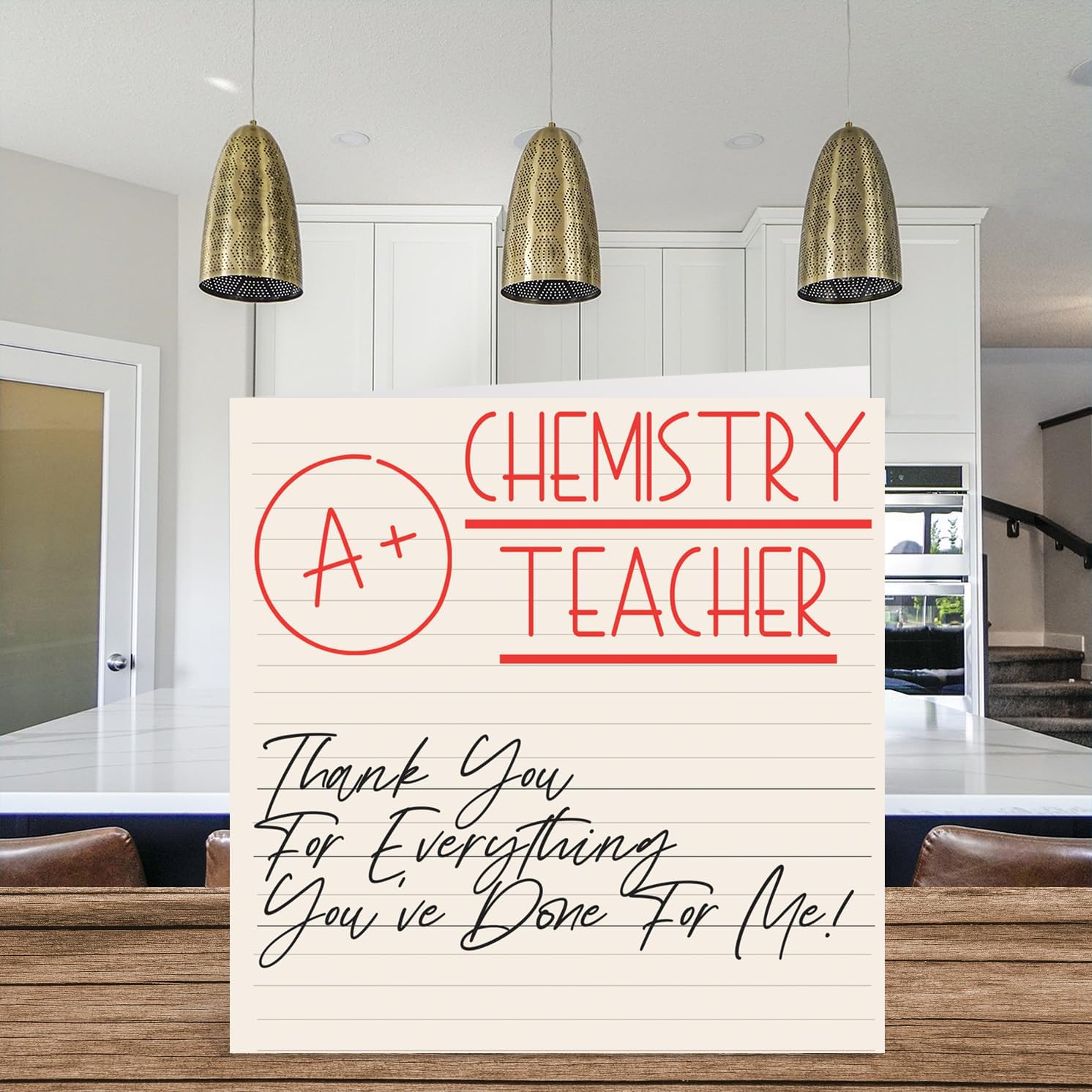 Thank You Cards for Chemistry Teacher - A+ Teacher - Thankyou Cards for Him Her Men Women Teacher, Heartfelt Appreciation Card, 145mm x 145mm Thank You So Much Greeting Cards for Gifts