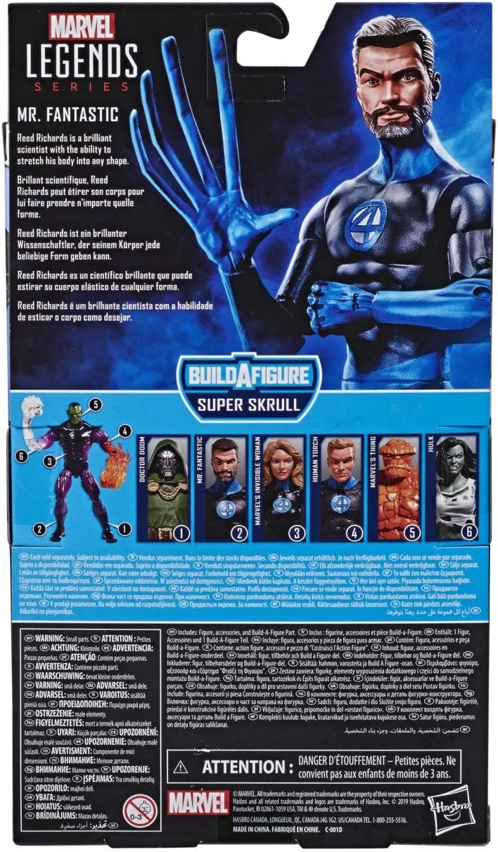 Hasbro Marvel Legends Series Fantastic Four 6" Collectible Action Figure Mr. Fantastic Toy, Premium Design & 2 Accessories, 1 Build-A-Figure Part