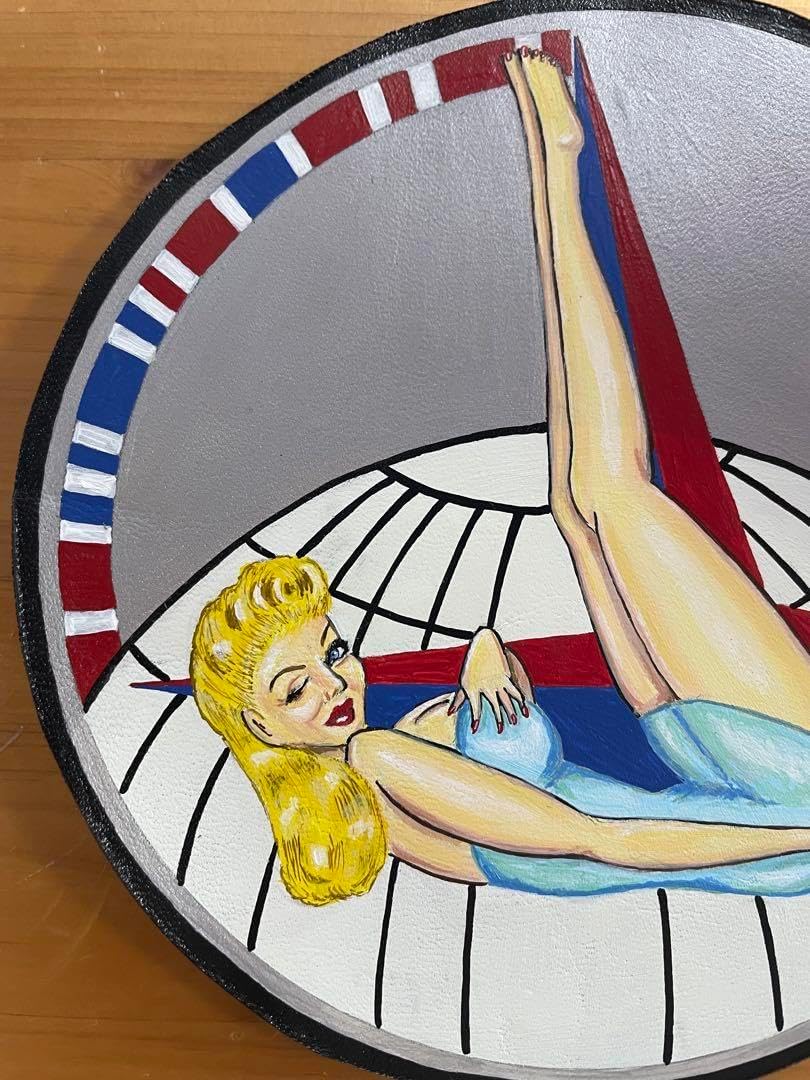 スコードロンパッチ レザー ピンナップガール atc ジャケット ワッペン