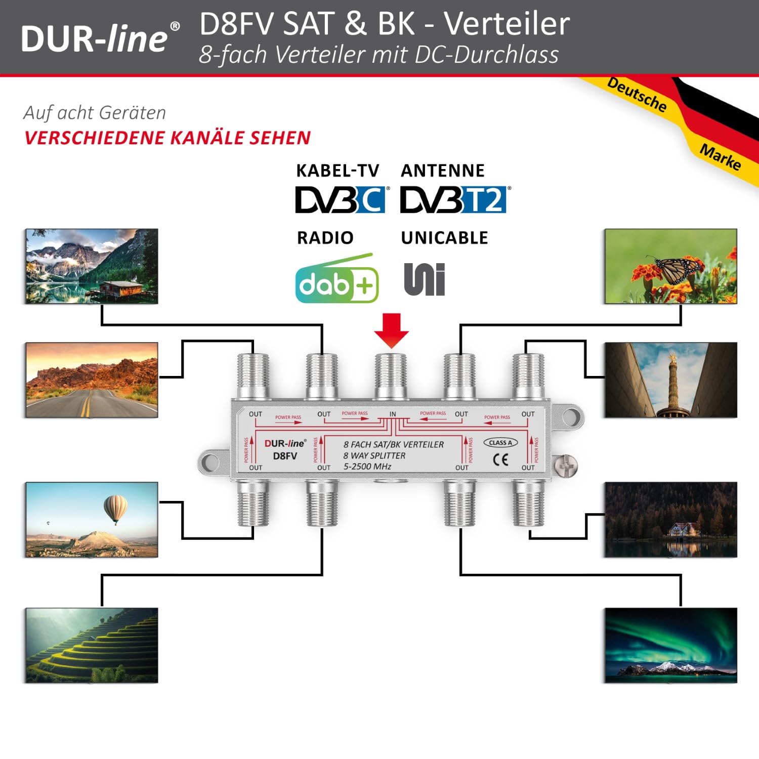 Splitter SAT/BK DFV - Per Dividere Segnale Antenna A Più Dispositivi - Frequenza 5-2500 MHz, Schermatura 100 DB - Foto 12