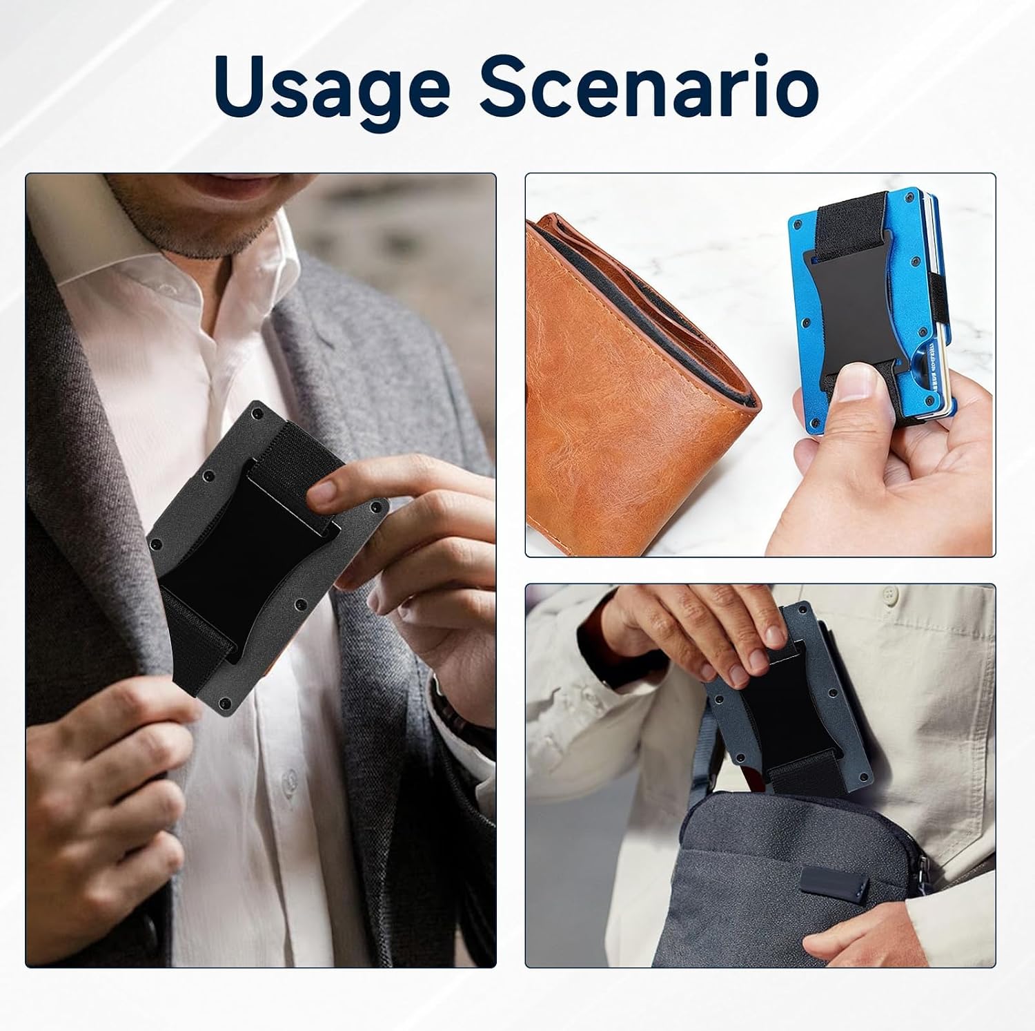 Wallet Elastic Band Replacement, Compatible with Ridge Wallets & Various Metal or Carbon Fiber Wallets, Wallet Accessories Repair Parts Kit for Ridge, With 12 Screws, Screwdriver, Cash Strap