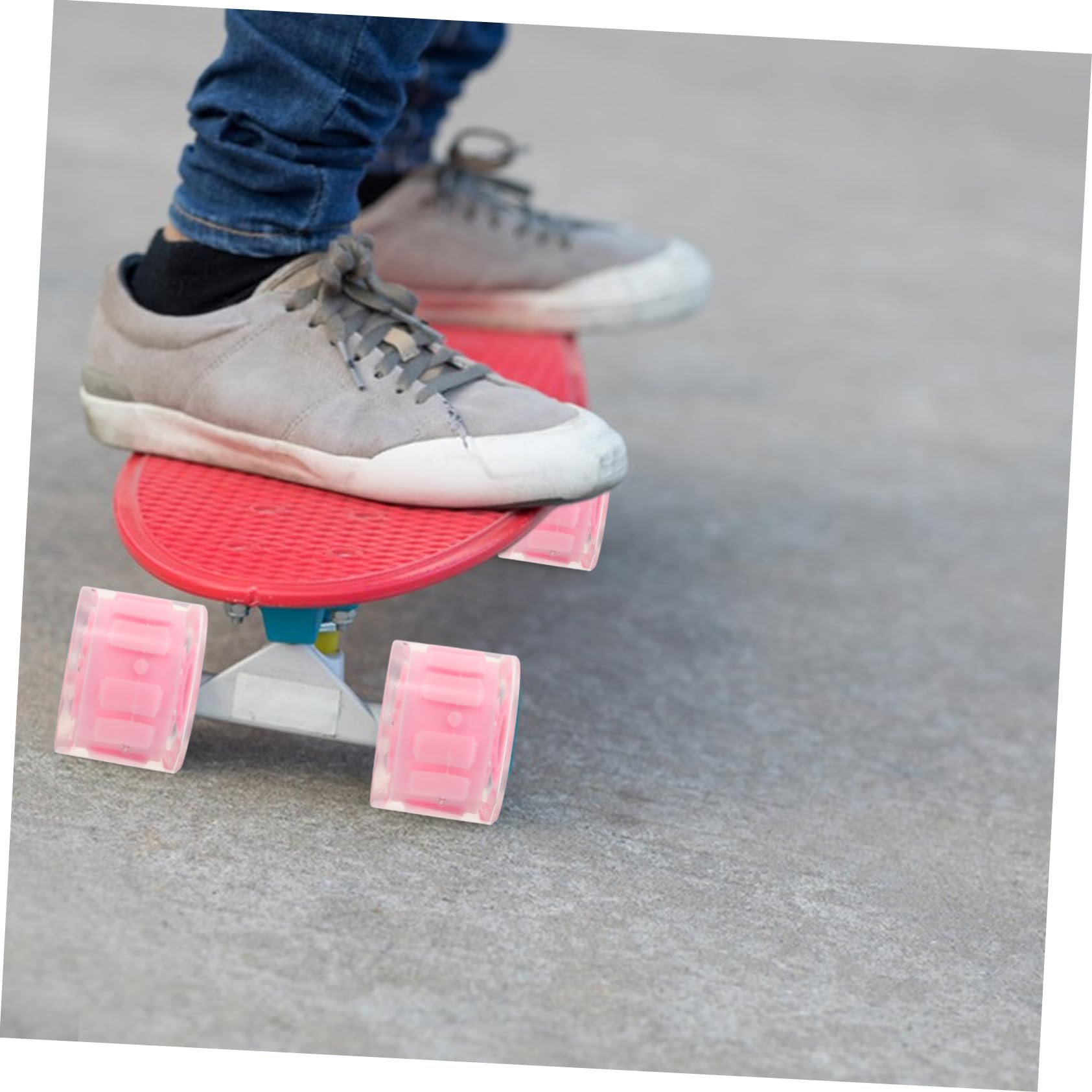 HANABASS Rueda de Patineta Iluminada Rosa PU 4 Piezas Diseño Cóncavo
