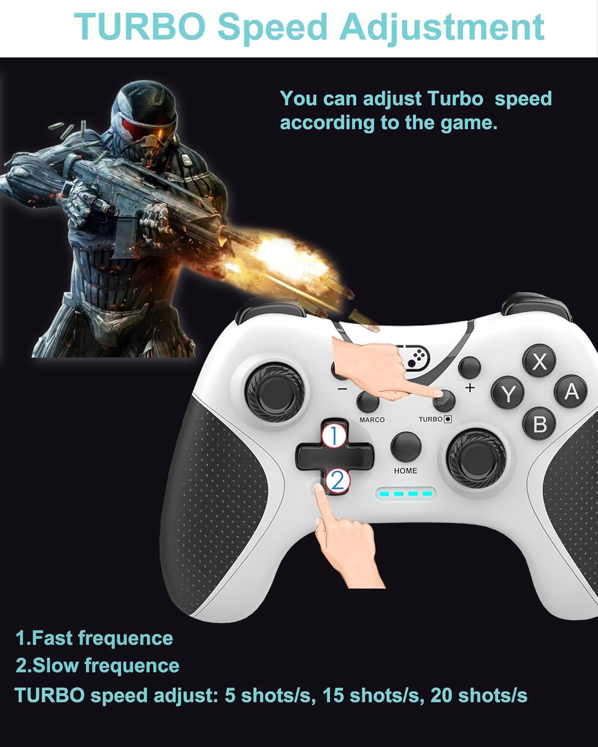 Cehensy Switch Controller,Bluetooth Switch Pro Controllers for Nintendo Switch/Lite/OLED/PC Window,PC Gaming Controller with Programmable Buttons,Wake up,Gyro Axis,Turbo,Dual Vibration, White 6 71V2A2YZX6L. SL1500