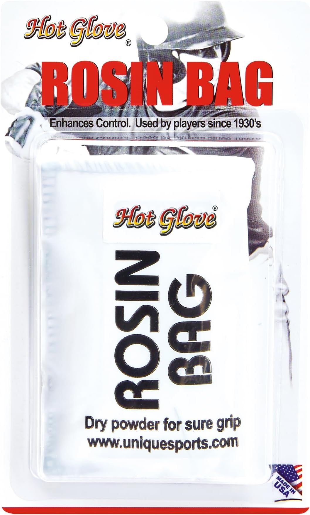 Rosin Bag – Baseball & Softball Grip Powder – Professional Dry Hand Grip for Pitchers & Hitters – Sweat Absorbing Rosin for Bat Grip & All Sports – Made in USA