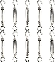 FEPITO 10Pcs Spannschloss-Drahtspanner 304 Haken und Ösen…