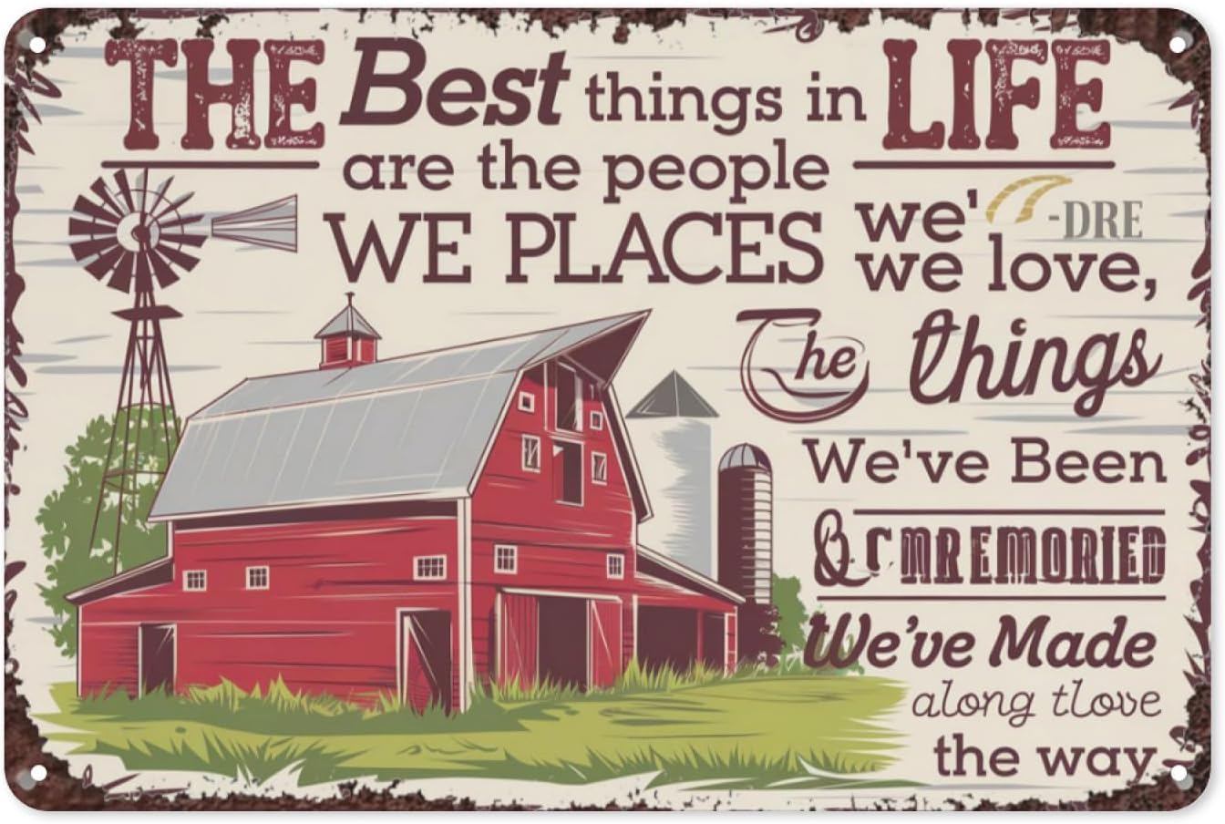 SMAZDFXX The Best Things in Life are the People Retro Tin Sign, Vintage Metal Art Decor for Living Room, Family Room, Inspirational Spaces, Heartwarming Poster 5.5"x8"
