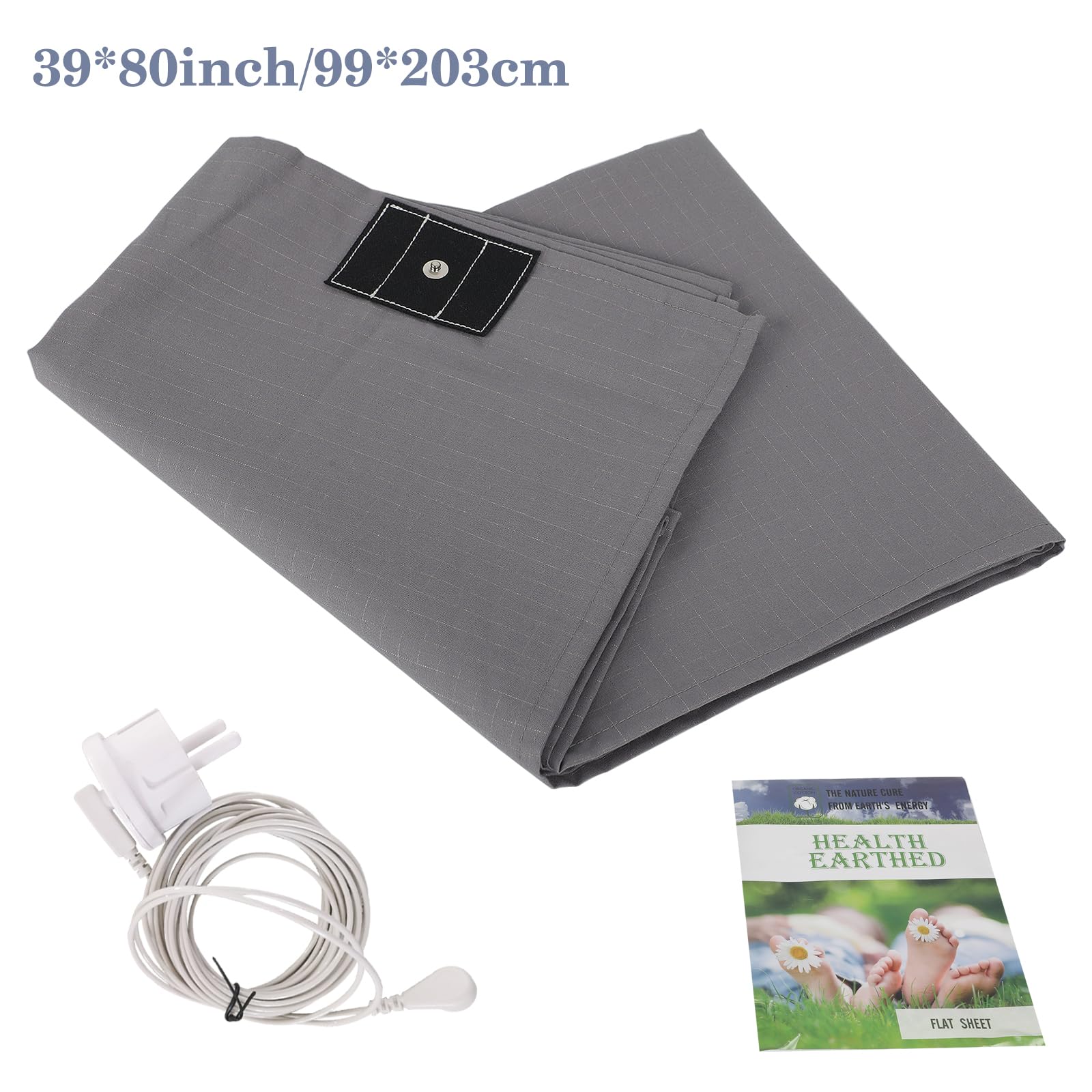 Erdungs-Bettlaken mit 10% Silberfaser, leitfähiges Erdungsblech für besseren Schlaf, Erdungsblätter mit Erdungsschnüren (91,4 x 231,1 cm