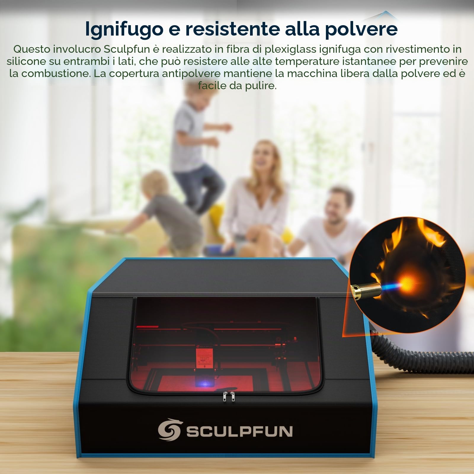 SCULPFUN B1 - Alloggiamento per incisione laser, 680 x 765 x 380 mm, per macchina per incisione laser, custodia protettiva per taglierina laser, custodia protettiva, ignifuga, impermeabile,