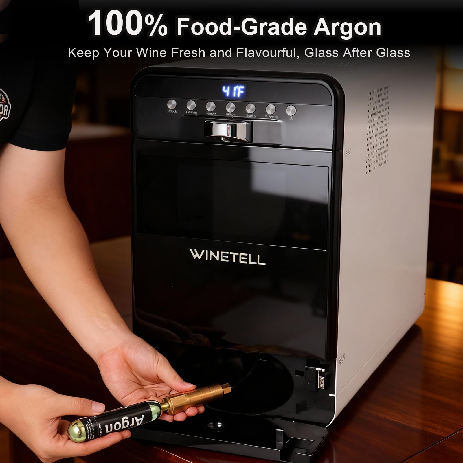 Sistema de conservación de vino - Ahorro y dispensador de vino con control de temperatura ajustable, conserva la frescura y el sabor del vino, para el hogar, la oficina y el hotel, sin