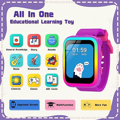 Miniatura 10 de Reloj inteligente para niños, historia de audio, mascota interactiva, seguimiento de hábitos, tarjeta de letra, tarjeta de sentido común, reloj para