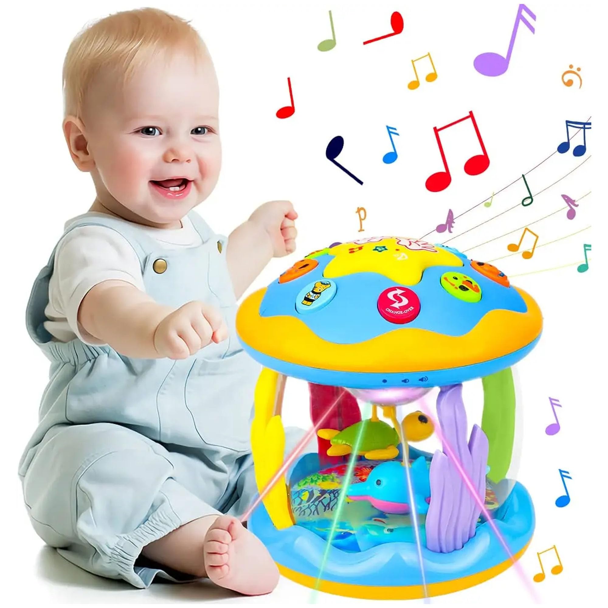 Kidology Rotating Pacific Drum Toy Baby Musical Toys 0-6 6-12 Months Light Up Projector Infant Tummy Time Toys Sensory Toddler Toy Birthday Gifts for 1 Year Old Girl Boy Learning & Education Toy (B0CV5RXLS7) Amazon Price History, Amazon Price Tracker