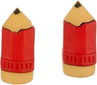 pendientes pendientes de crayón Miniblings dibujo lápiz de la pintura roja