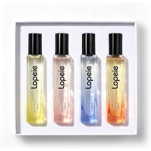 Lopeie Women's Perfume Set, 4 Piece Eau de Parfum Gift Set, Mini Fragrance Collection with Floral Fruity Scents, Travel Size Perfume for Women