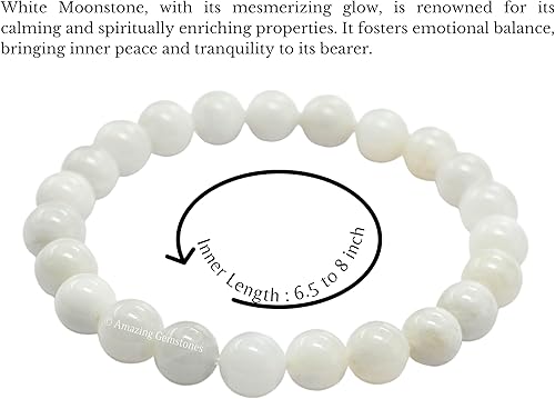 Miniatura 208 de Amazing Gemstone Pulsera de cristal para mujeres y hombres, pulsera de cristal curativo de protección, pulsera elástica con cuentas de piedras