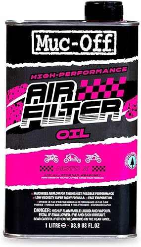Muc-Off Aceite de filtro de aire, 1 litro – Aceite avanzado de motocicleta para filtros de aire de espuma, aceite de filtro de motor para Motocross,
