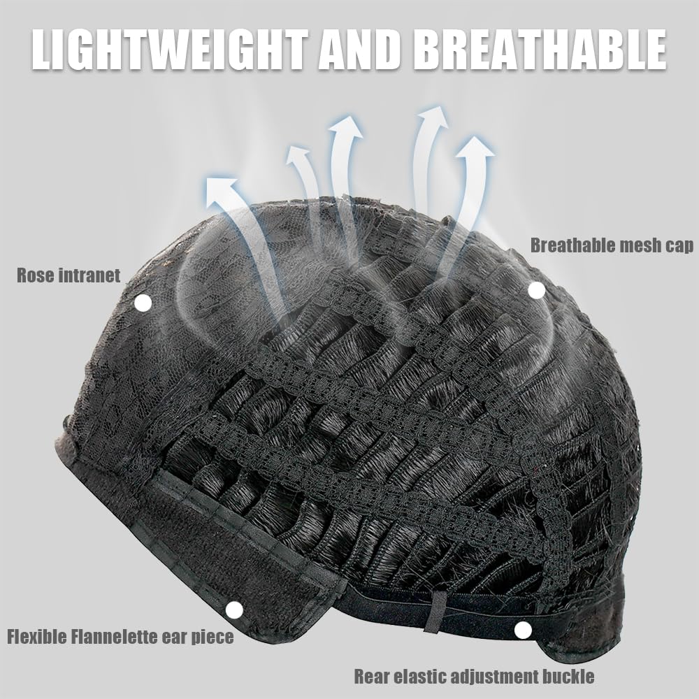 HAEIGTD Old Man Wig, Elderly Grayish White Odorless Hair Confident and Shining Looking Synthetic Wigs Realistic