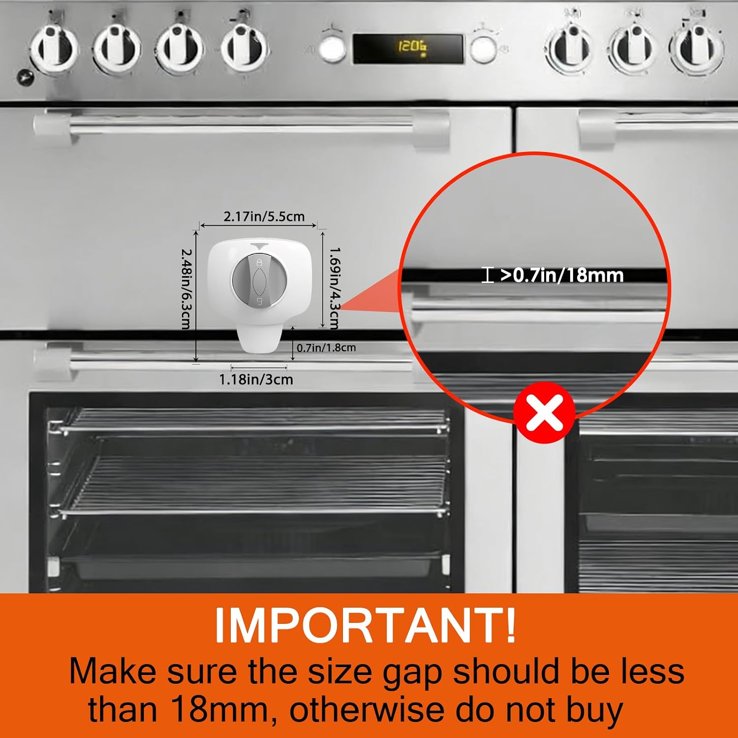 Moms Choice Oven Lock,2-Pack Heat Resistant No Drilling, White image 3