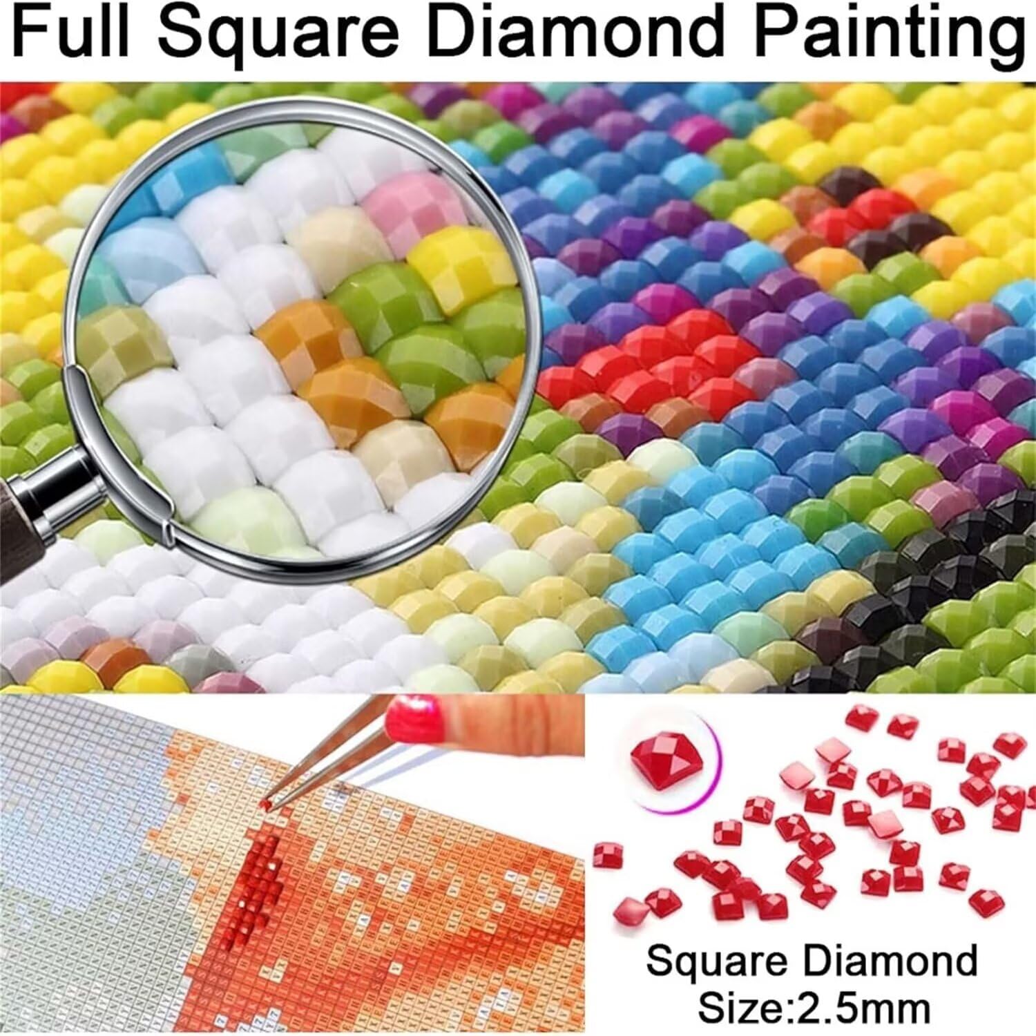 Diament Malarstwo Góra Fuji Diamentowy Haft Pełny Zestaw, 5D DIY Kwadratowy Diament Malarstwo Dorośli Miasto 60x80cm Rhinestone Ścieg krzyżykowy Płótno Malarstwo dla początkujących Łatwe do wykonania