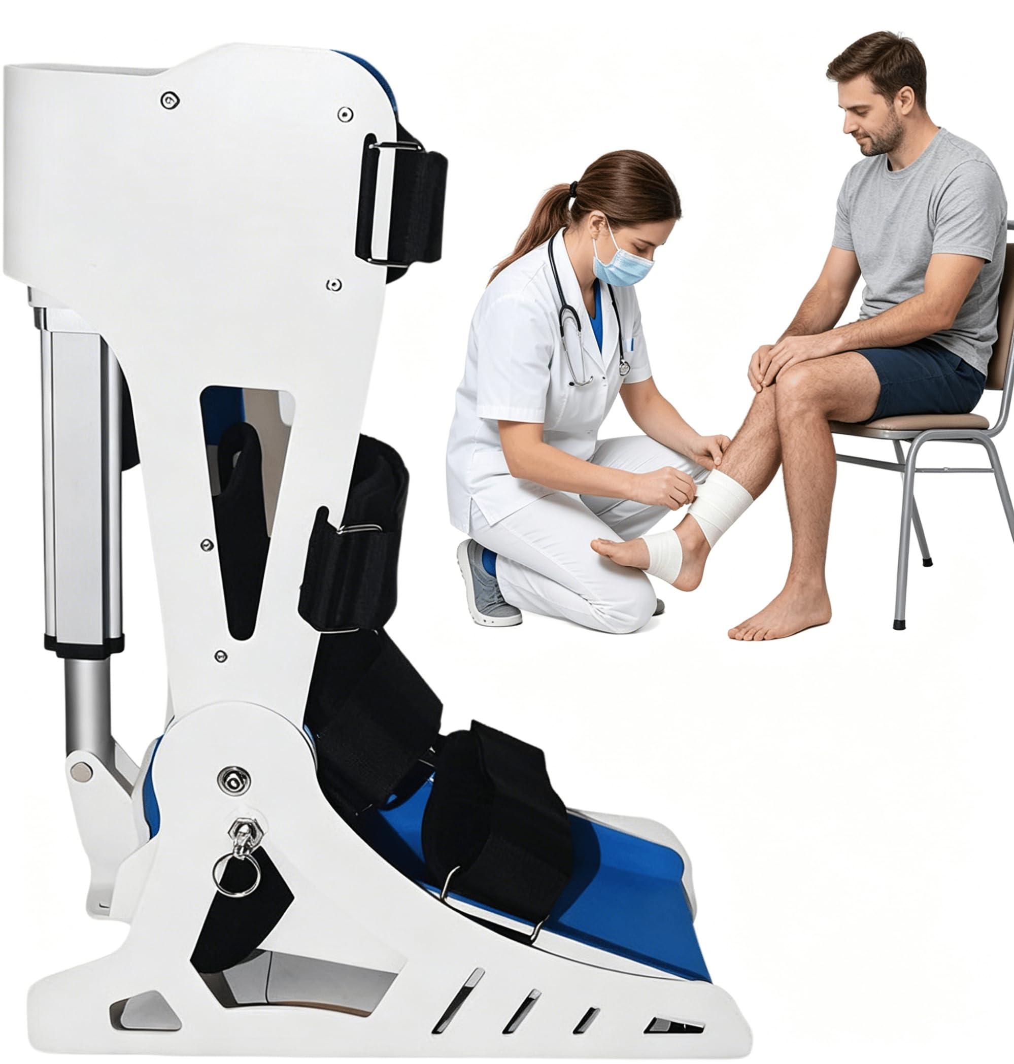 Dispositivo de rehabilitación de Tobillo, Entrenador eléctrico 3 velocidades, Ejercicio de ángulo Completo, para fracturas y accidente cerebrovascular