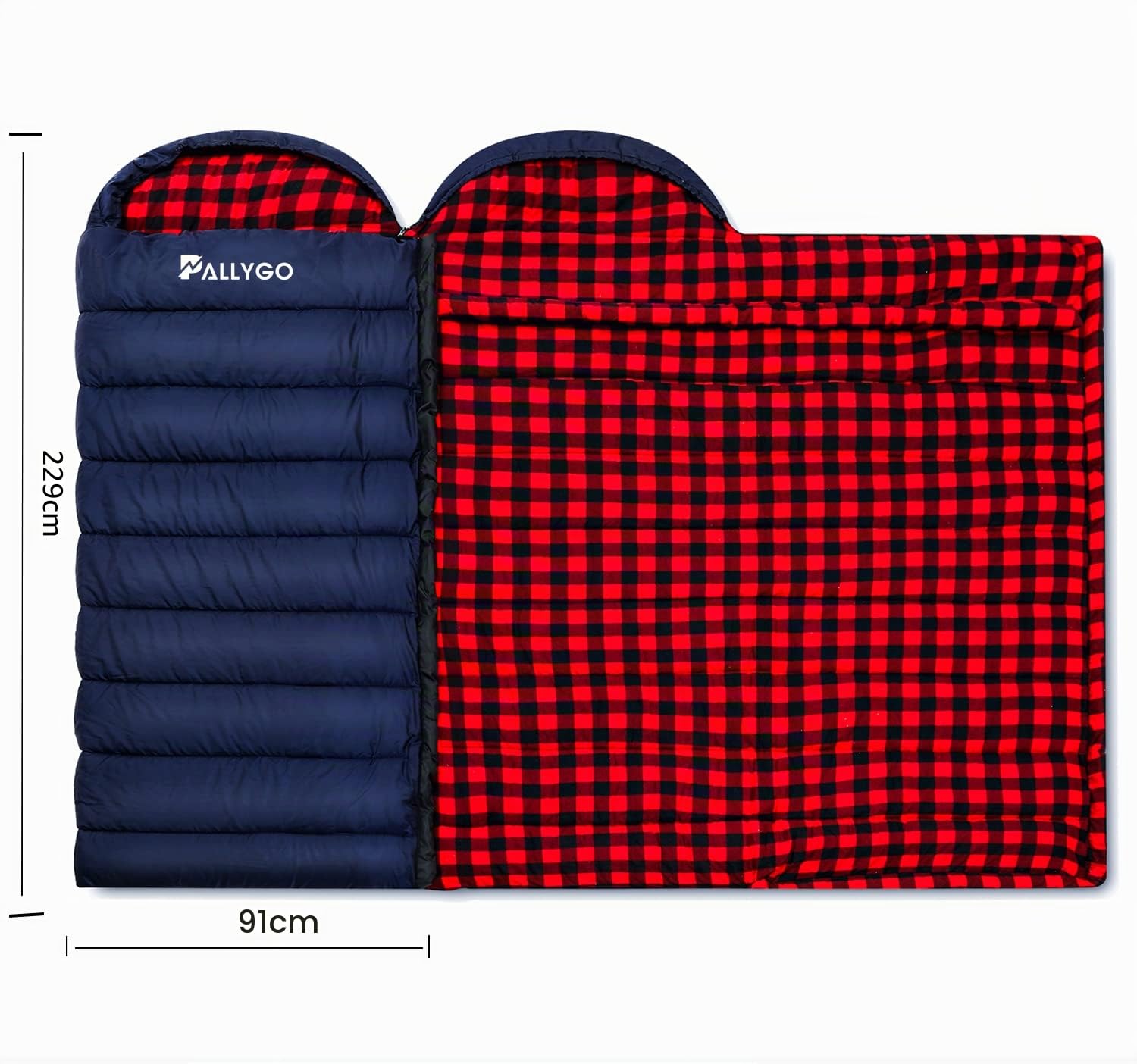 Saco de Dormir de Franela de algodón de 0 Grados para Adultos, Clima frío, Camping, Invierno, Cero Grados, Clima cálido, Grande y Alto