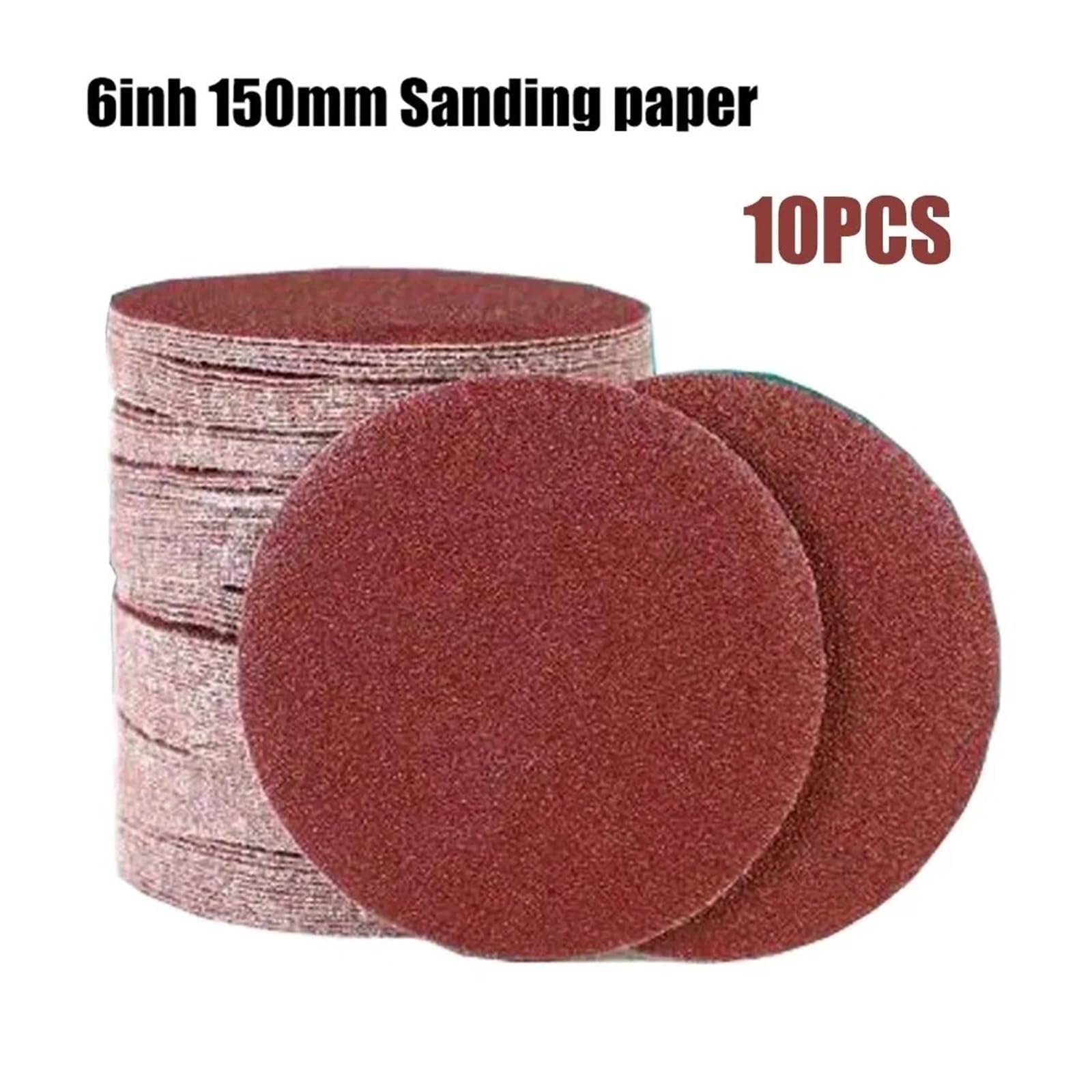 Dischi abrasivi, Set di carta abrasiva da 10 pezzi 6 pollici 60-2000 for la lavorazione del legno e lucidatura dei metalli(600 Grit)