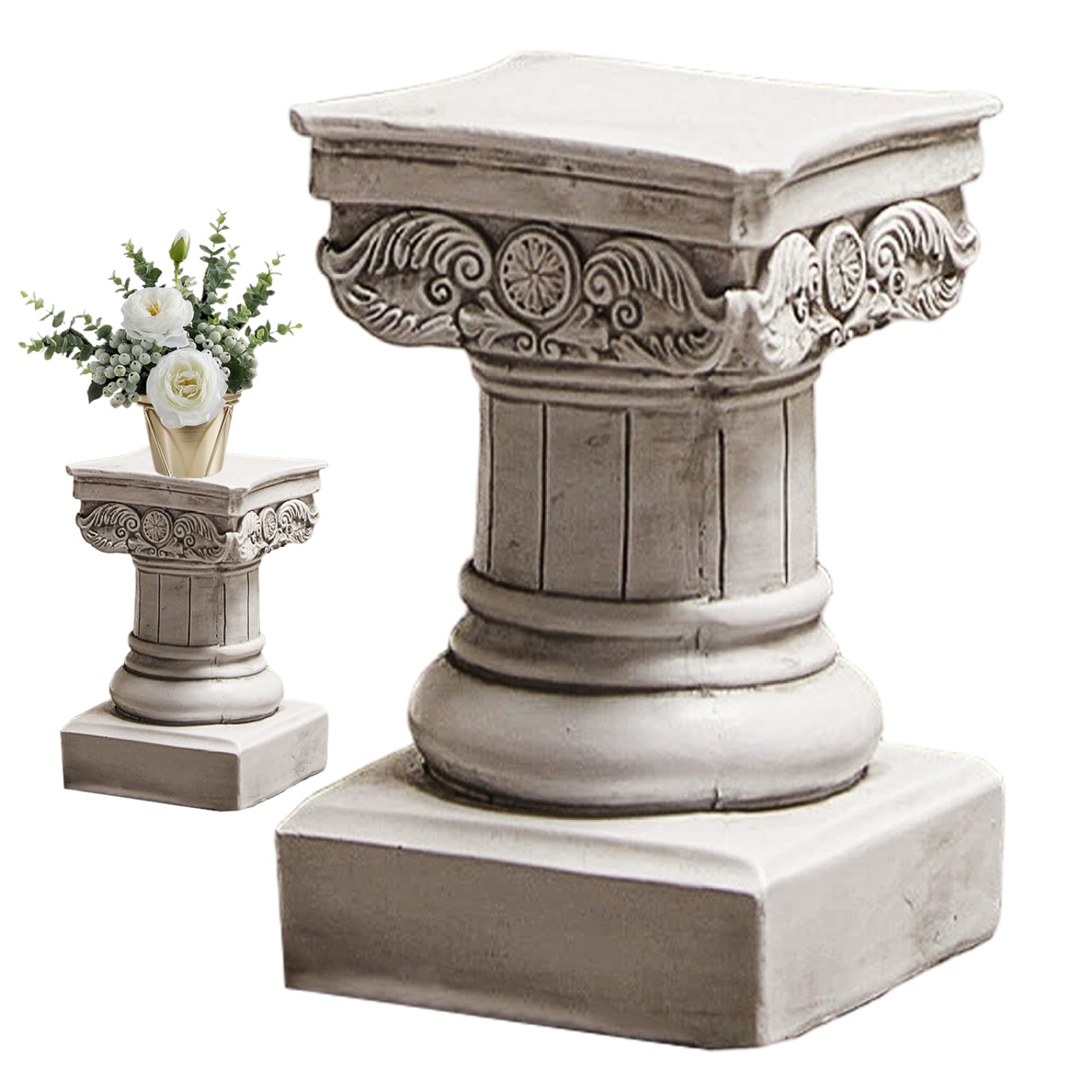 Support de colonne classique de 8.5 pouces blanc en résine pour intérieur